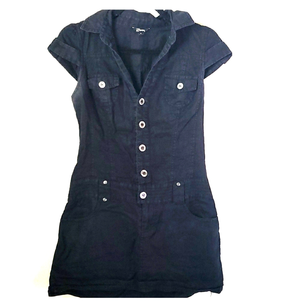 100% linen Guess button up mini dress